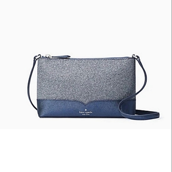 NWT Kate Spade Lola Glitter Crossbody In Navy Dusk - Picture 3 of 16